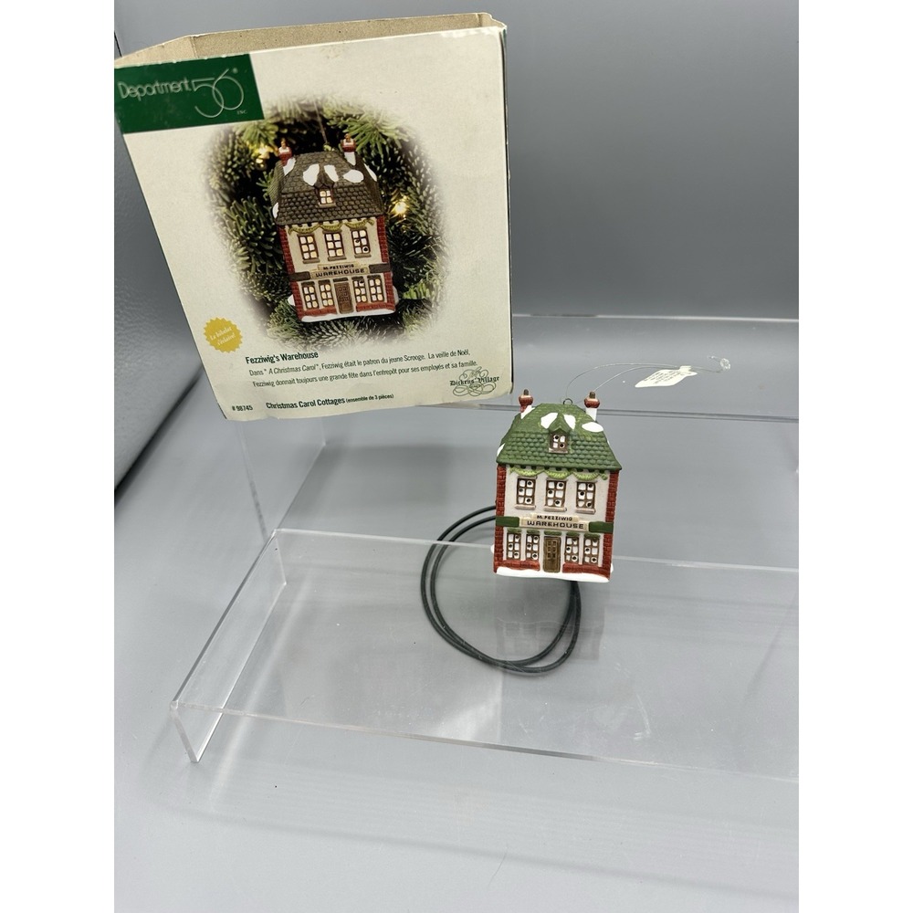 Dept 56 Dickens Christmas Carol Lighted Fezziwig's Warehouse Christmas Ornament
